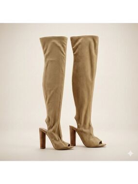 Public Desire Tan Sock Boots Size 7